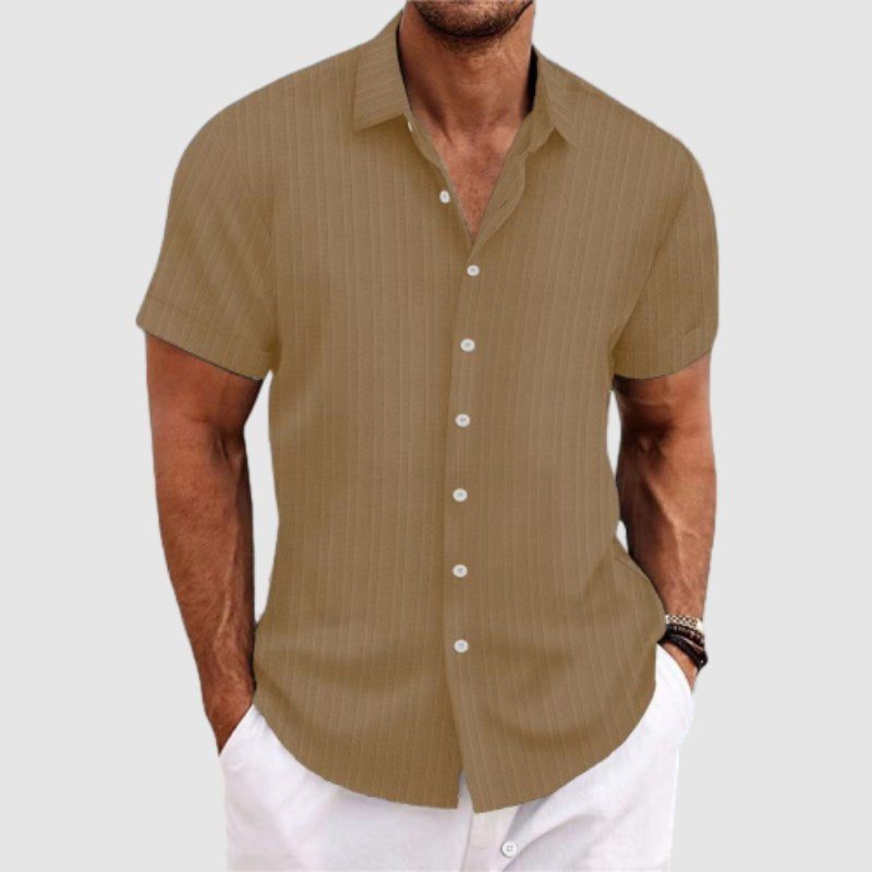 Heren overhemd korte mouw loose fit – Ademend en comfortabel voor een relaxte zomerse stijl