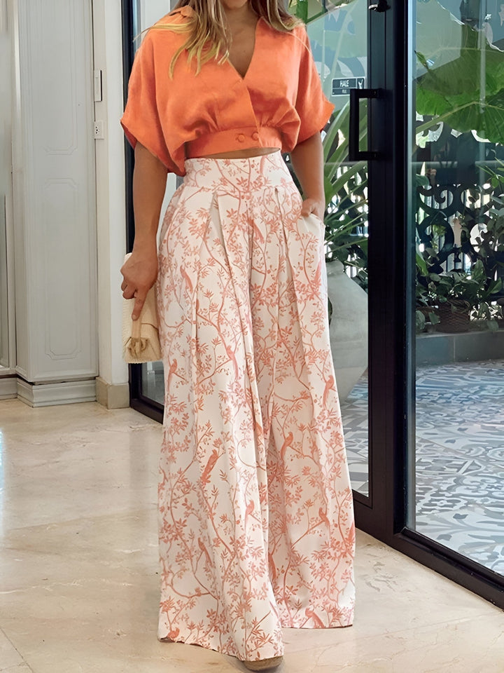 Noëlle - Dames Tweedelige Set - Zomers Design met Luchtige Stof