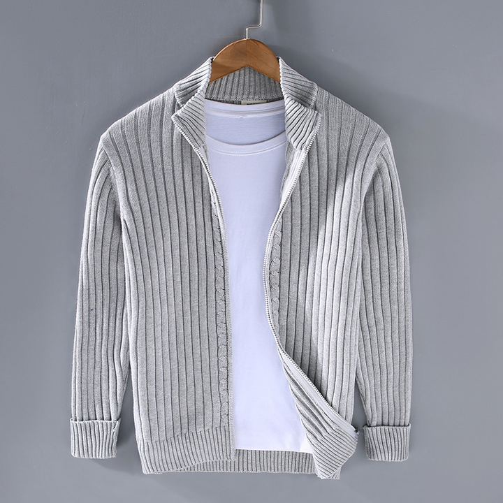 Émile | Handgemaakte ademende katoenen herfst cardigan voor heren met elegante afwerking en moderne pasvorm