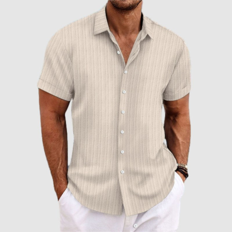 Heren overhemd korte mouw loose fit – Ademend en comfortabel voor een relaxte zomerse stijl