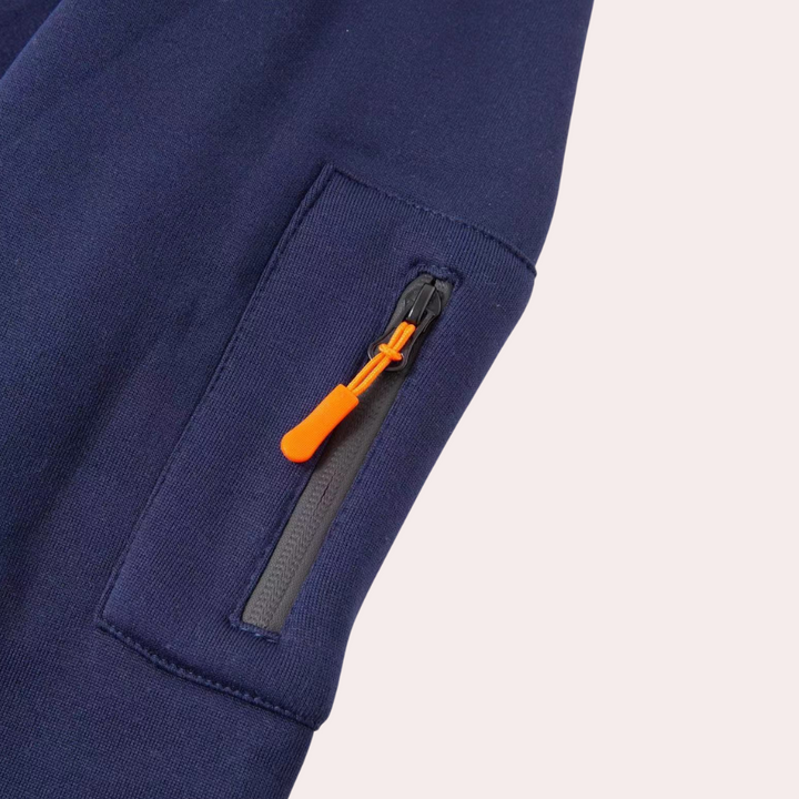 Lars | Ademende zachte functionele herfst hoodie met rits voor heren in katoenmix