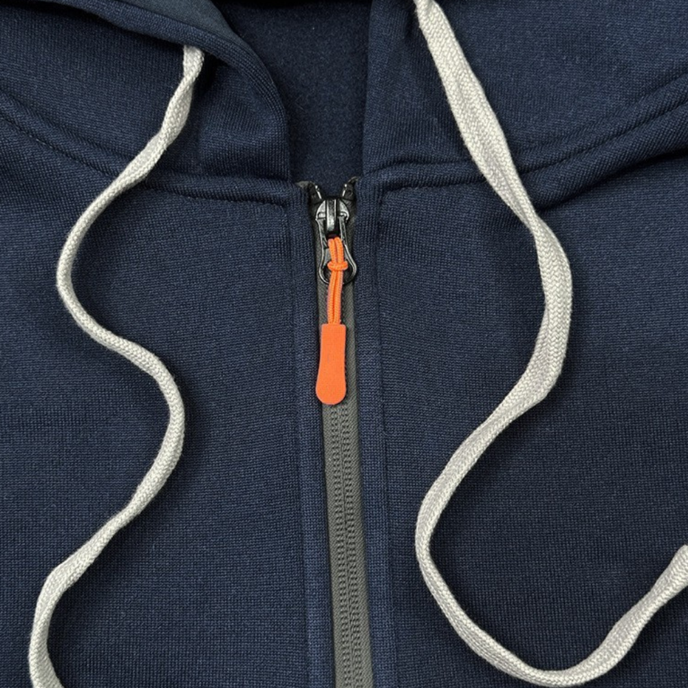 Lars | Ademende zachte functionele herfst hoodie met rits voor heren in katoenmix
