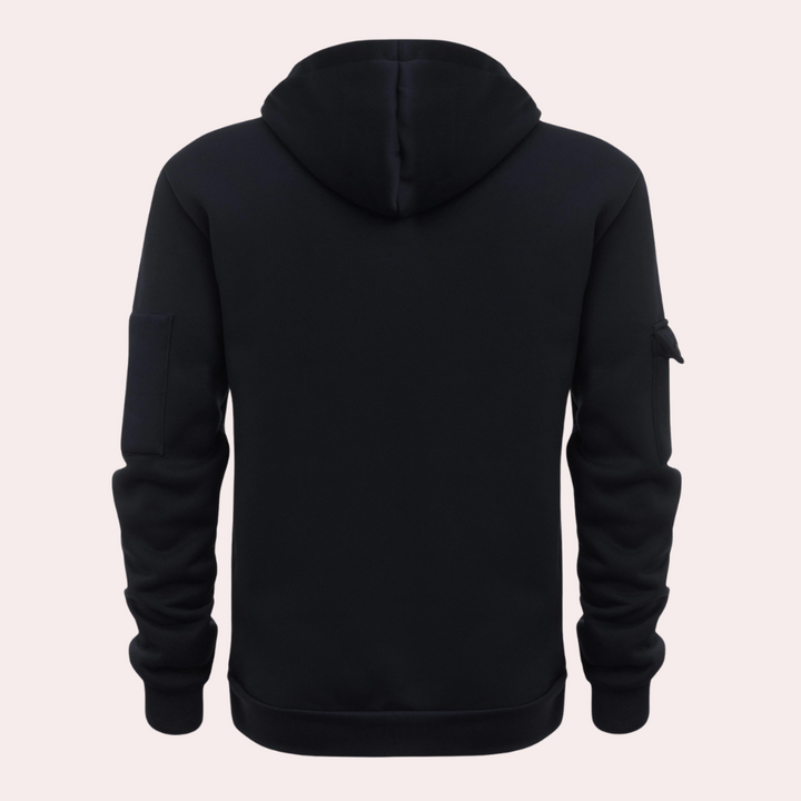 Lars | Ademende zachte functionele herfst hoodie met rits voor heren in katoenmix