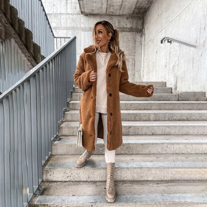 Nina - Lange Teddy Jas voor Dames - Zacht en Warm voor de Winter