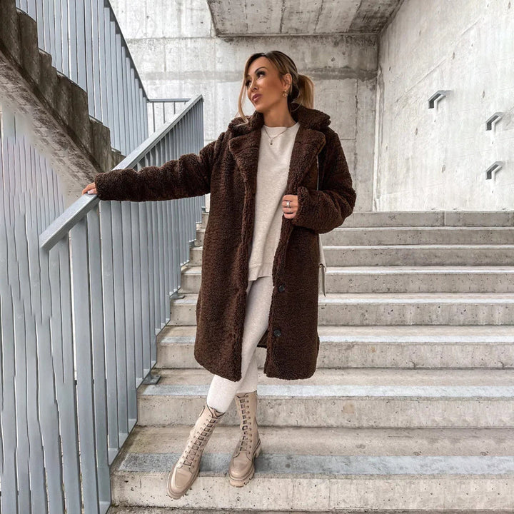 Nina - Lange Teddy Jas voor Dames - Zacht en Warm voor de Winter