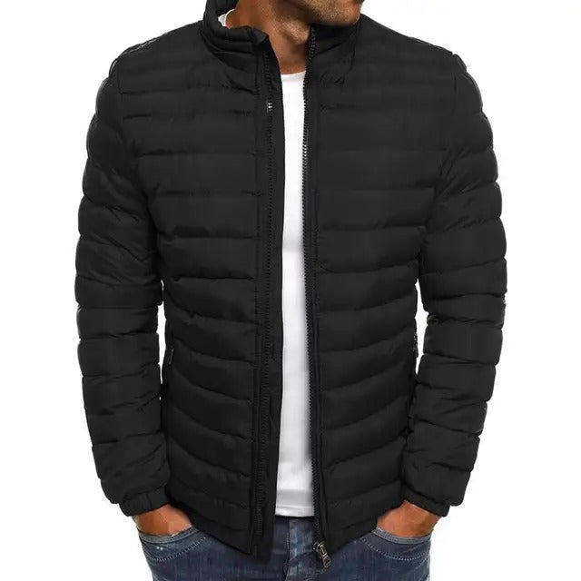 Julien | Lichtgewicht gewatteerde herfstjas van polyester voor heren met casual doorgestikt design
