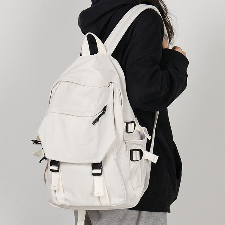 Ruime rugzak in vintage-stijl met gespen