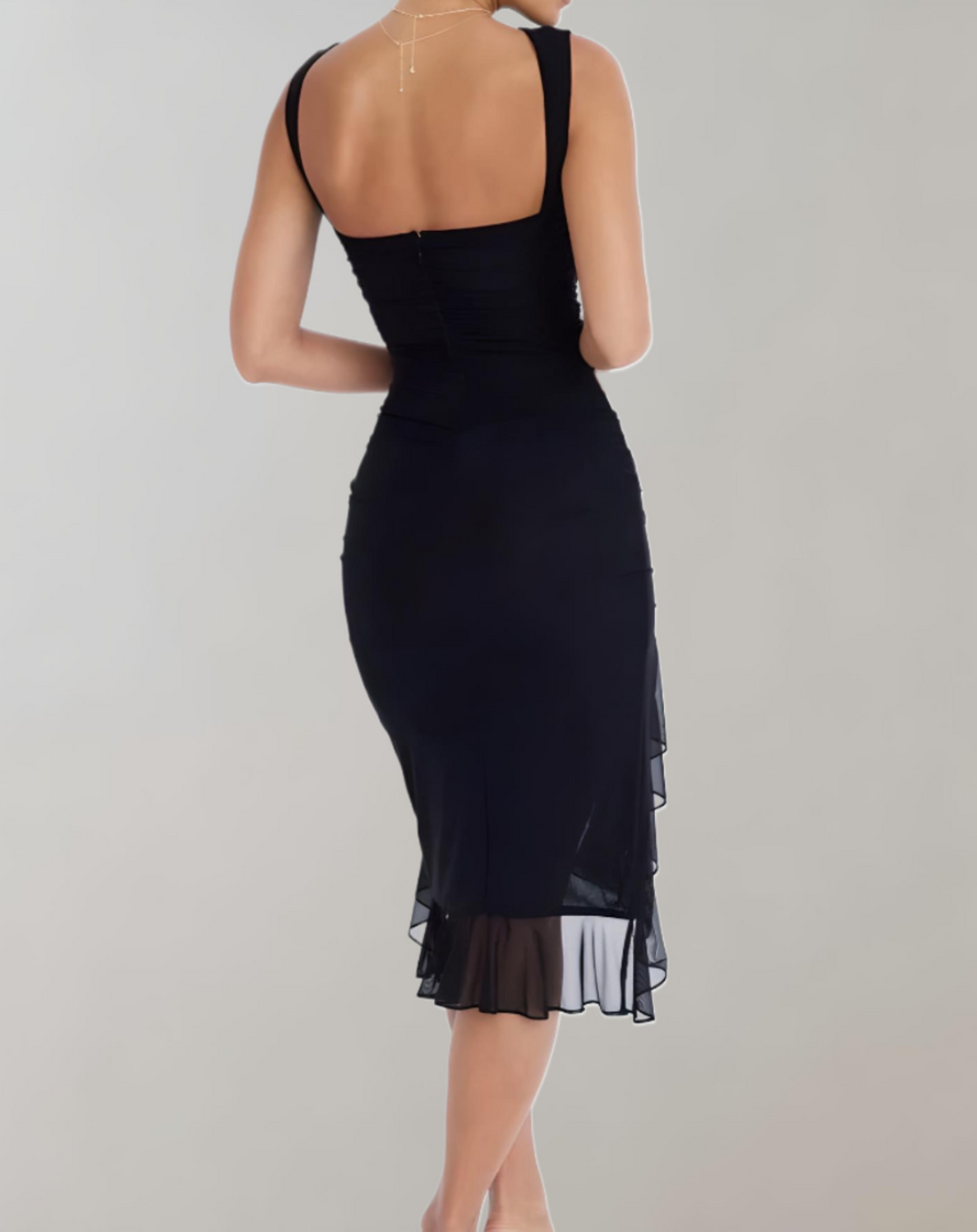 Lara - Asymmetrische Bodycon Jurk met Ruches details