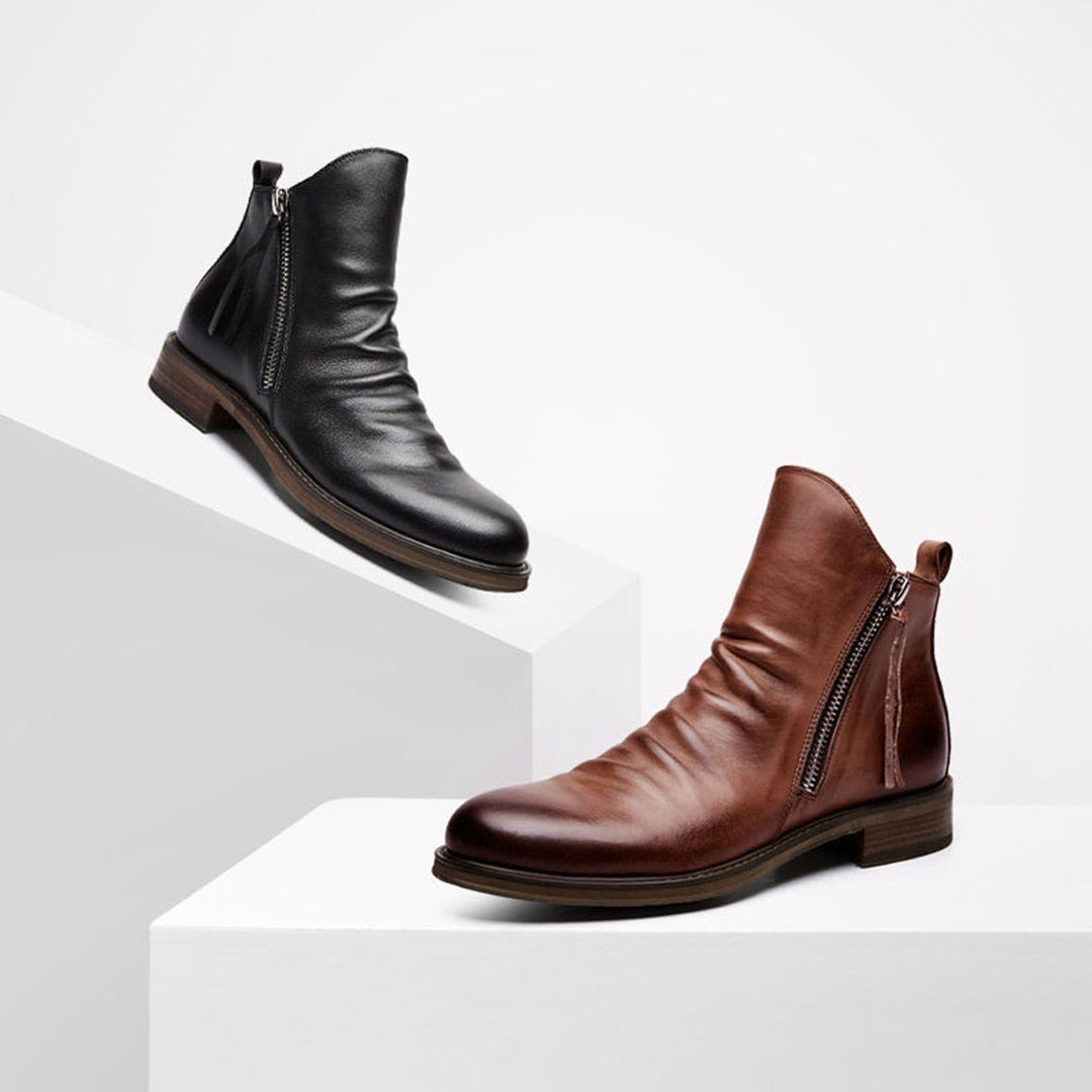 Haylom | Antislip PU leren herfstlaarzen voor heren met comfortabele pasvorm en ritssluiting