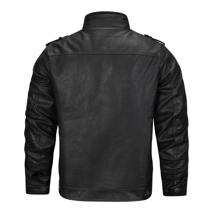 Lars | Duurzaam imitatieleer herfstjack voor heren met stoer bikerdesign