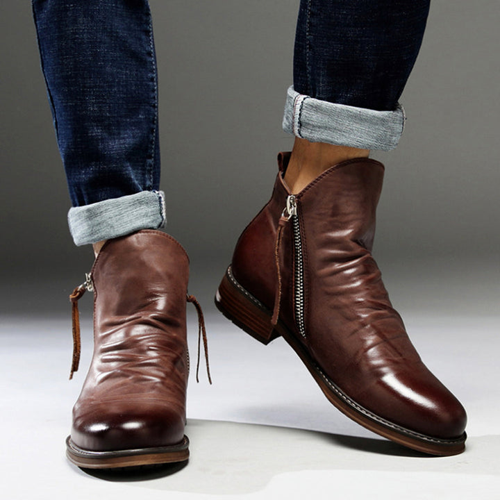 Haylom | Antislip PU leren herfstlaarzen voor heren met comfortabele pasvorm en ritssluiting