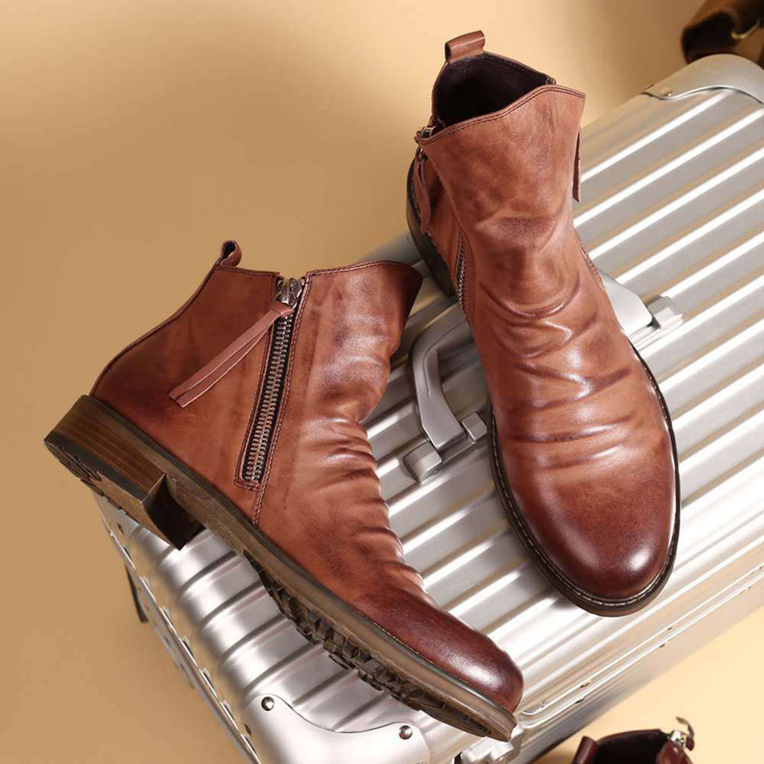 Haylom | Antislip PU leren herfstlaarzen voor heren met comfortabele pasvorm en ritssluiting