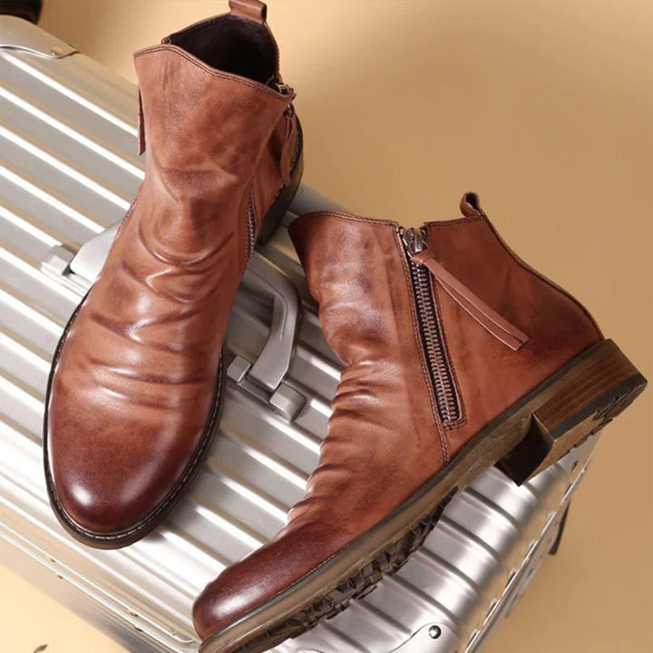 Haylom | Antislip PU leren herfstlaarzen voor heren met comfortabele pasvorm en ritssluiting