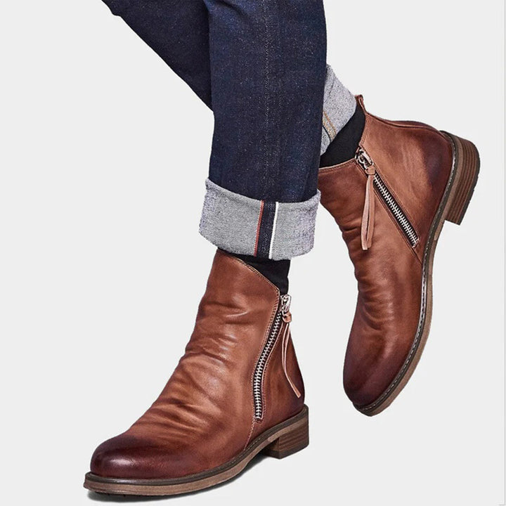 Haylom | Antislip PU leren herfstlaarzen voor heren met comfortabele pasvorm en ritssluiting