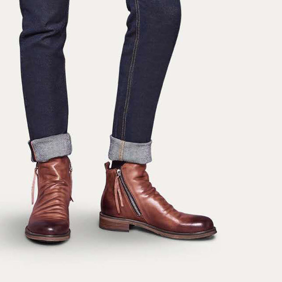 Haylom | Antislip PU leren herfstlaarzen voor heren met comfortabele pasvorm en ritssluiting
