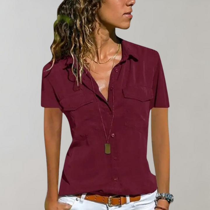 Damesblouse met korte mouwen en luchtige pasvorm – stijlvol en comfortabel voor de zomer