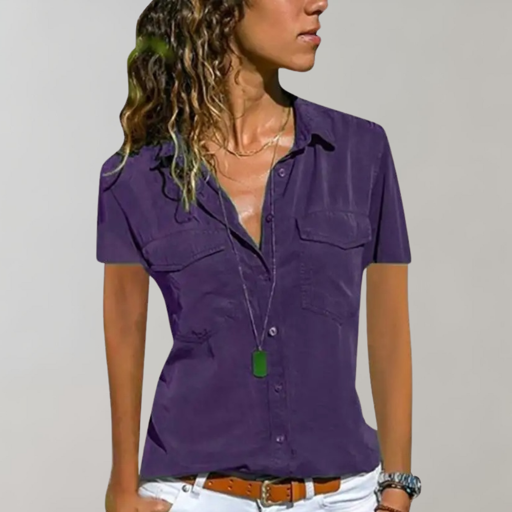 Damesblouse met korte mouwen en luchtige pasvorm – stijlvol en comfortabel voor de zomer