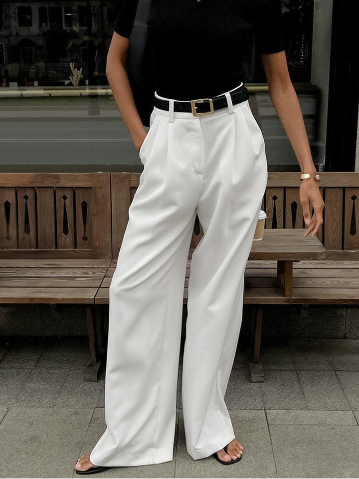 Effen Broek met Wijde Pijpen zonder riem