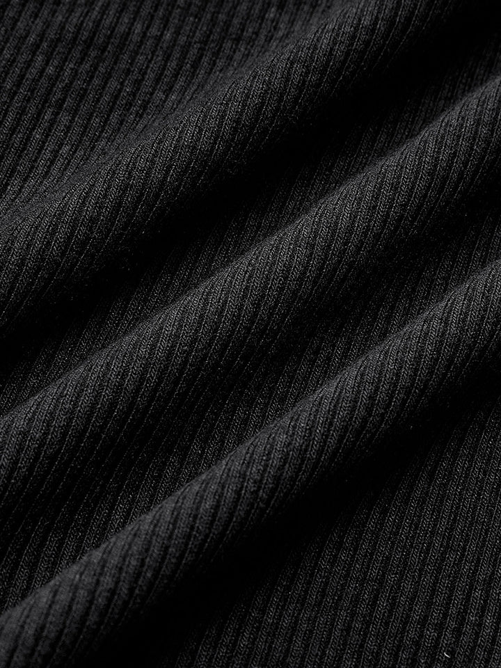 Basic Top met Piping-detail en Lange Mouwen