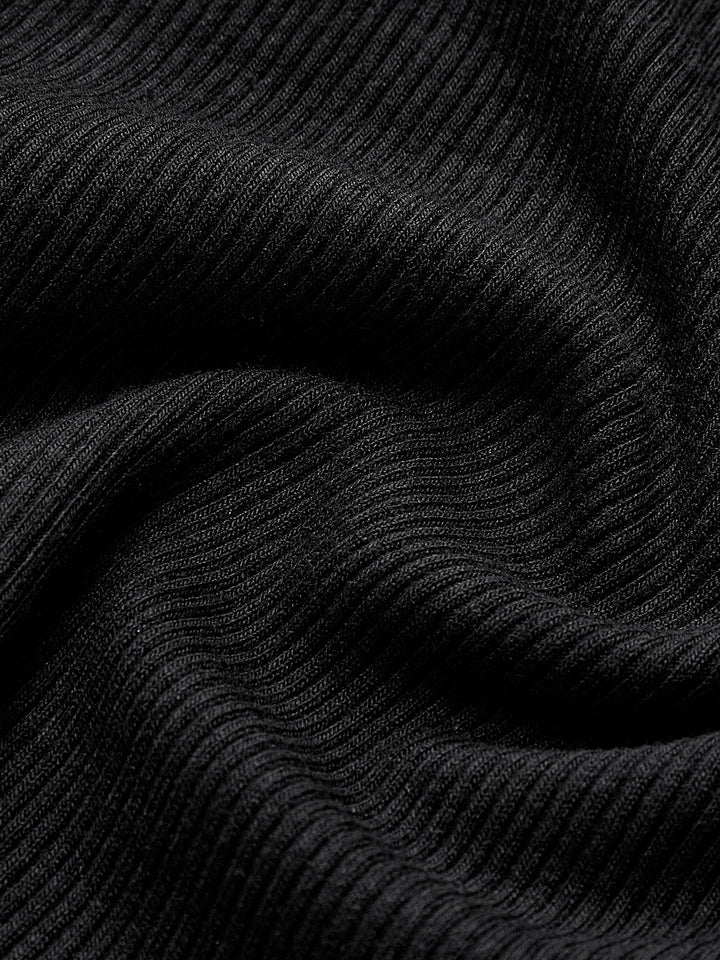 Basic Top met Piping-detail en Lange Mouwen