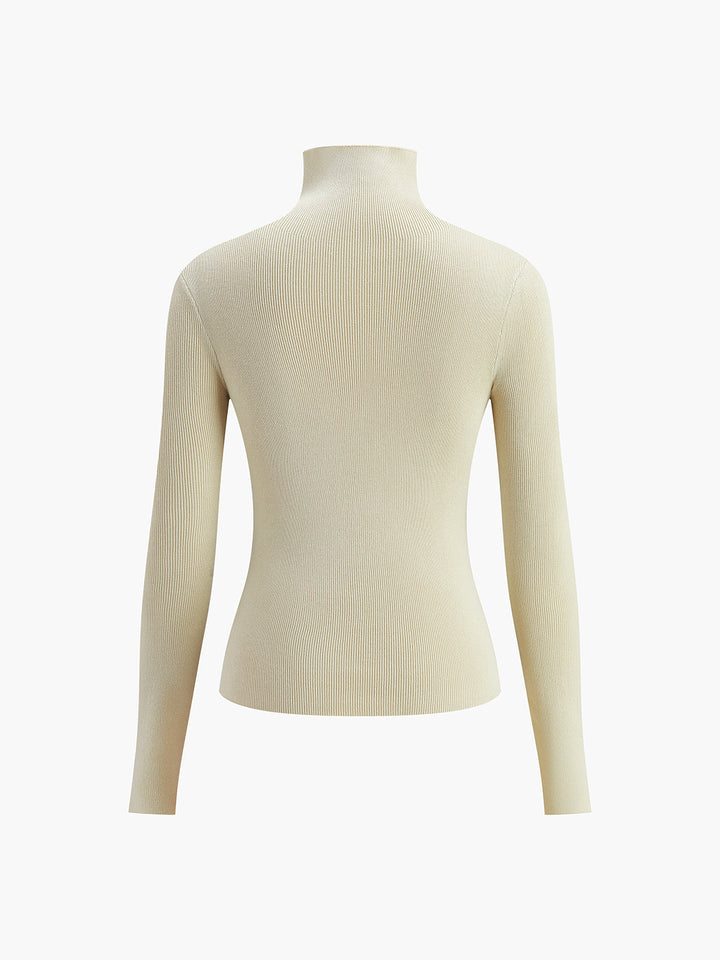 Gebreide Top met Lange Mouwen – Dubbelzijdig Tweekleurig Design