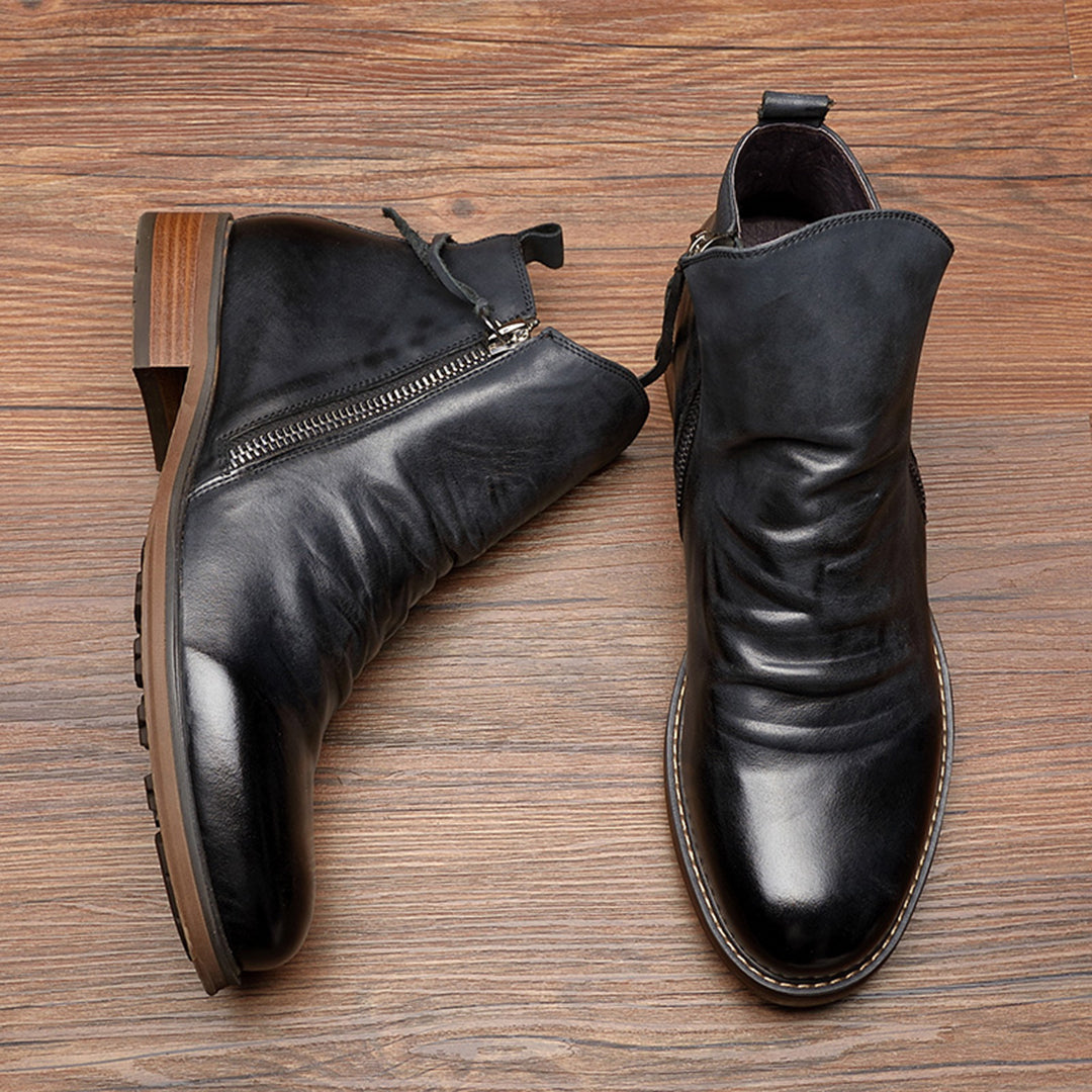 Haylom | Antislip PU leren herfstlaarzen voor heren met comfortabele pasvorm en ritssluiting
