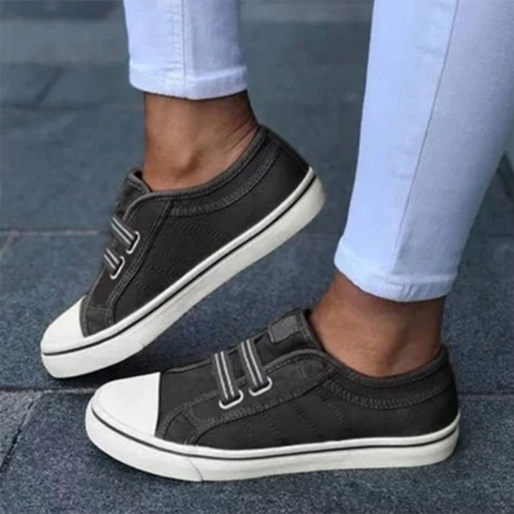 Audrey | Lichtgewicht canvas slip-on sneakers voor dames met ergonomische antislipzool