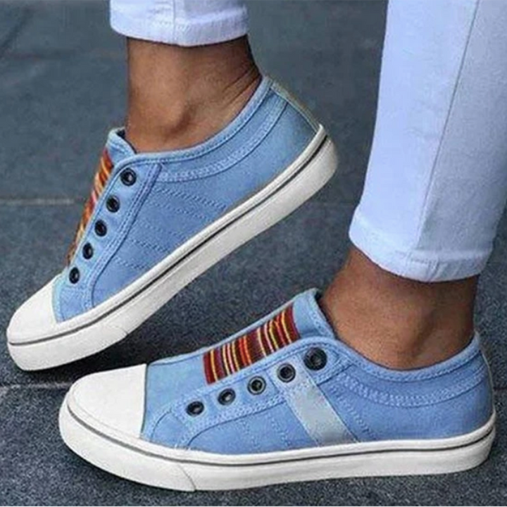 Audrey | Lichtgewicht canvas slip-on sneakers voor dames met ergonomische antislipzool