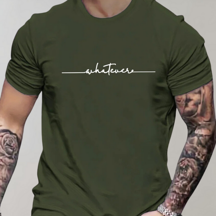 Jayden | Comfortabel ademend katoen zomershirt voor heren met minimalistische tekstprint