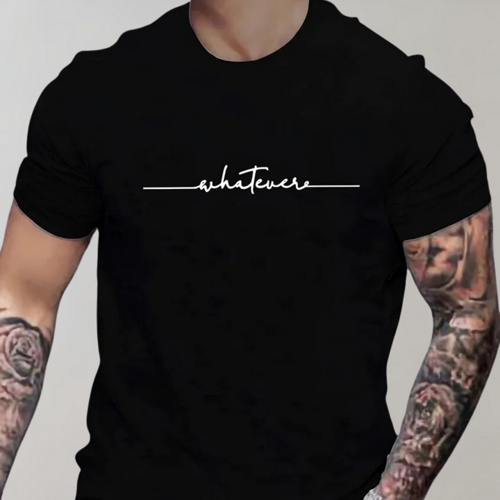 Jayden | Comfortabel ademend katoen zomershirt voor heren met minimalistische tekstprint