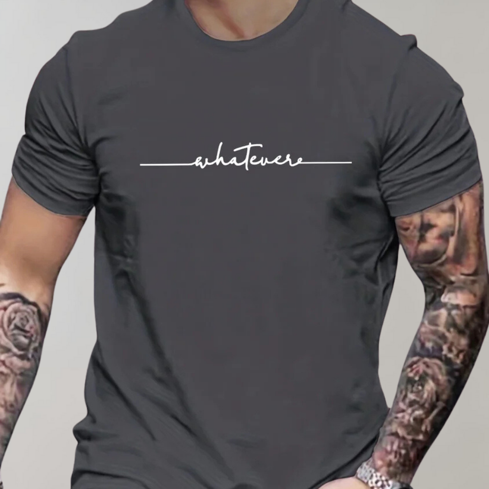 Jayden | Comfortabel ademend katoen zomershirt voor heren met minimalistische tekstprint