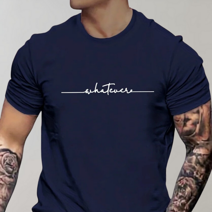 Jayden | Comfortabel ademend katoen zomershirt voor heren met minimalistische tekstprint