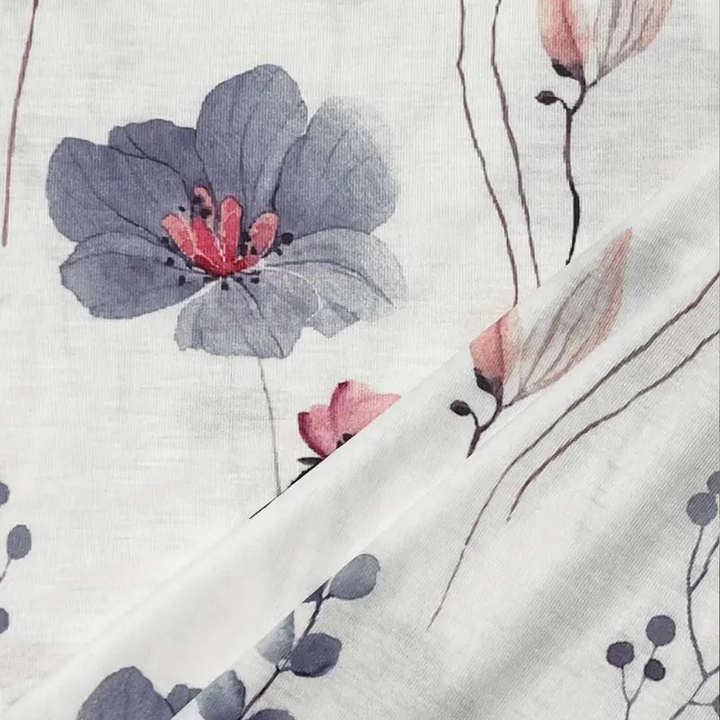 Romy - Dames Witte Blouse - Subtiel Bloemenmotief voor een Klassieke Stijl