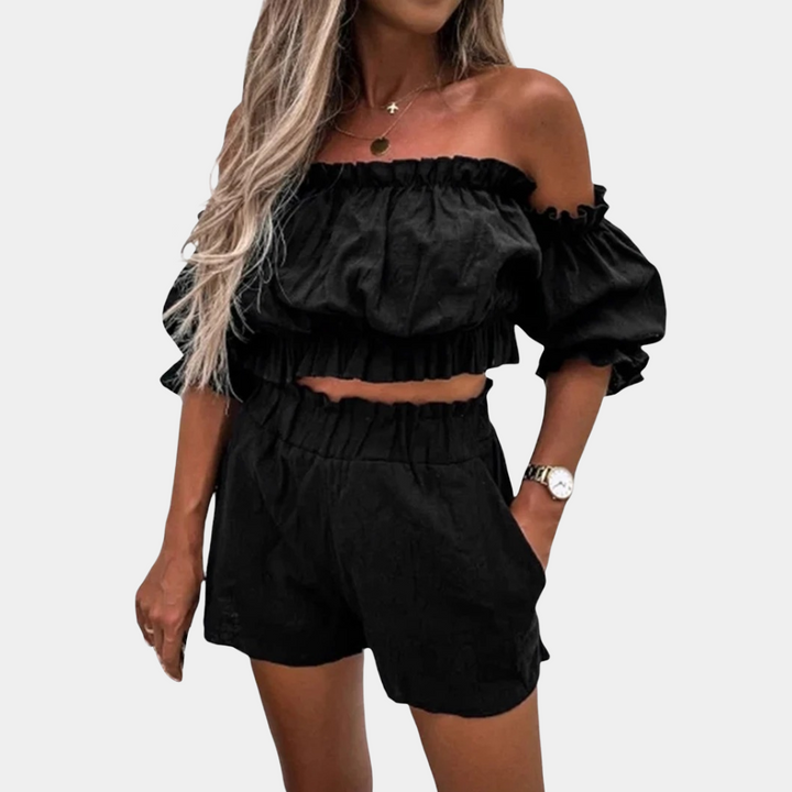Talia - Dames Short en Top Set - Luchtige en Trendy Combinatie voor de Zomer