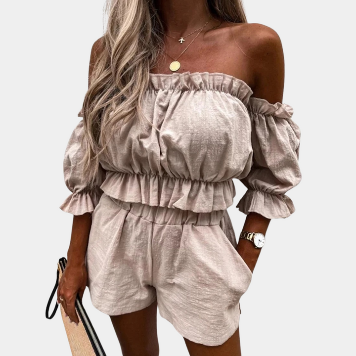 Talia - Dames Short en Top Set - Luchtige en Trendy Combinatie voor de Zomer