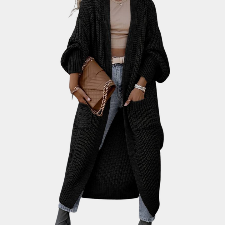 Serena - Lang Gebreid Vest met Stijlvolle Details