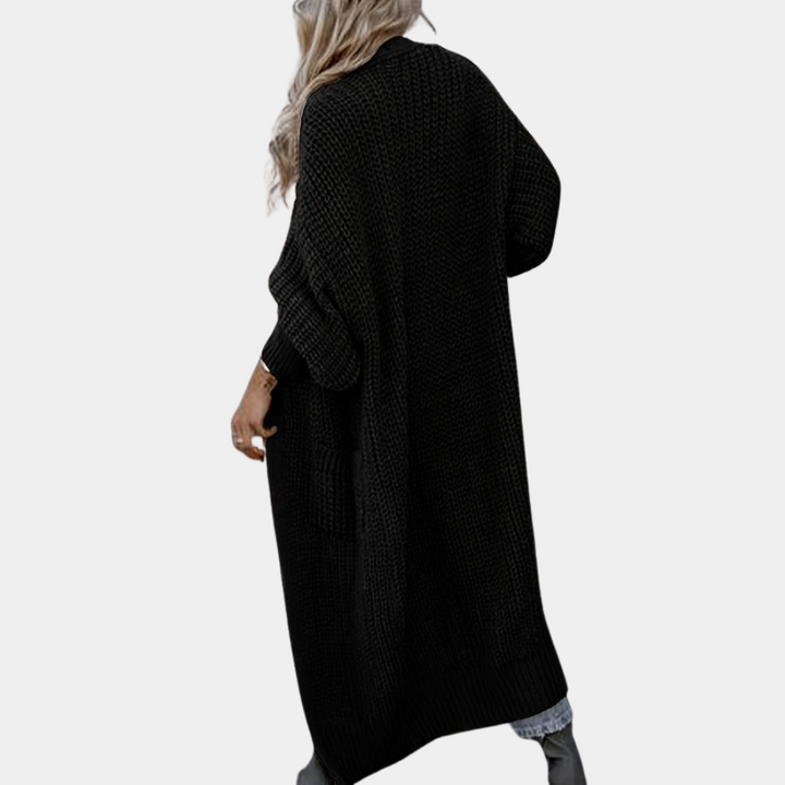 Serena - Lang Gebreid Vest met Stijlvolle Details