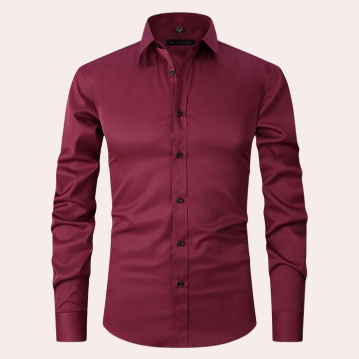 Heren overhemd strijkvrij – Slim fit stretch shirt voor moeiteloze stijl en comfort