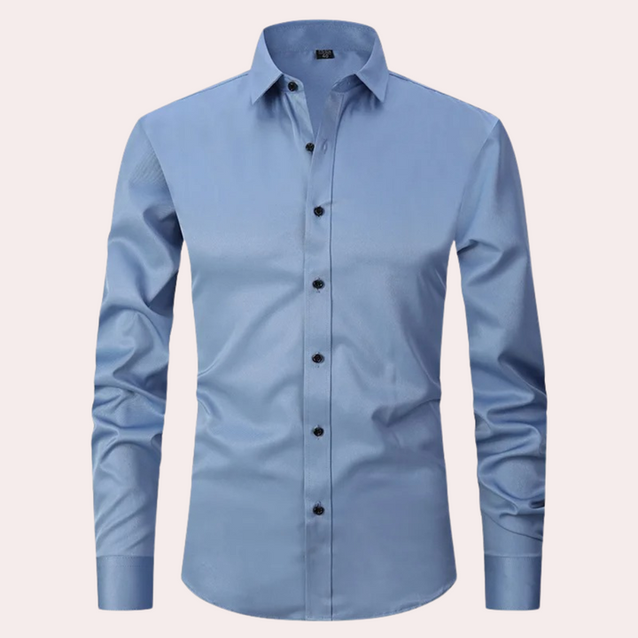 Heren overhemd strijkvrij – Slim fit stretch shirt voor moeiteloze stijl en comfort
