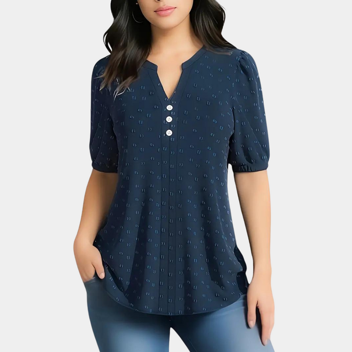 Elena - Dames Blouse - V-hals voor een Elegante Pasvorm