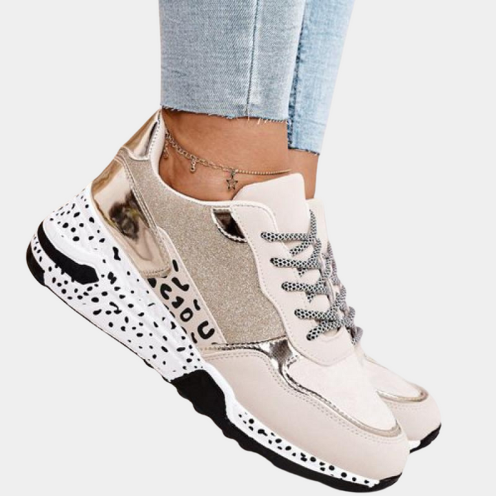 Noor | Zachte dempende stof sneakers voor dames met opvallend design