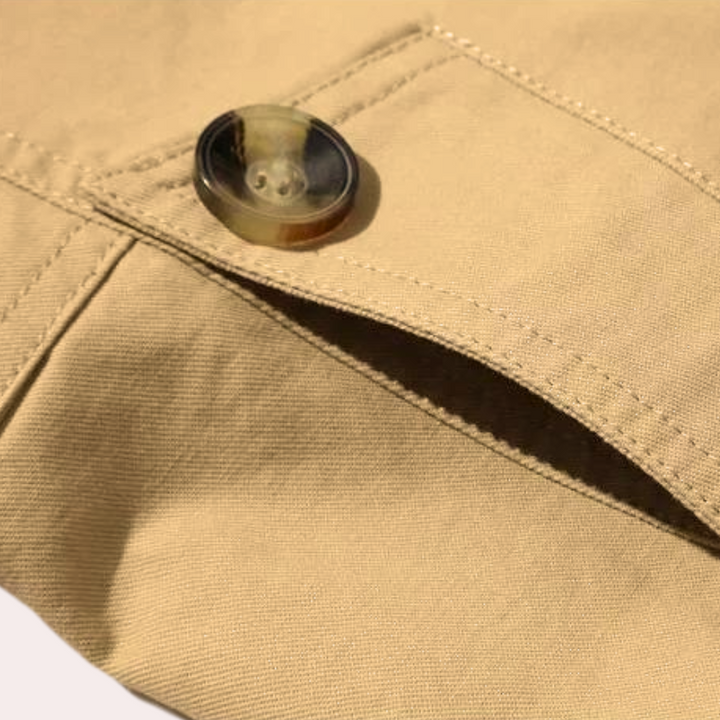 Thijs | Ademende katoenen herfsttrenchcoat voor heren met klassieke snit