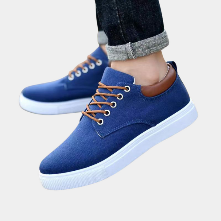 Birger | Lichtgewicht ademende canvas herfstschoenen voor heren met casual vetersluiting