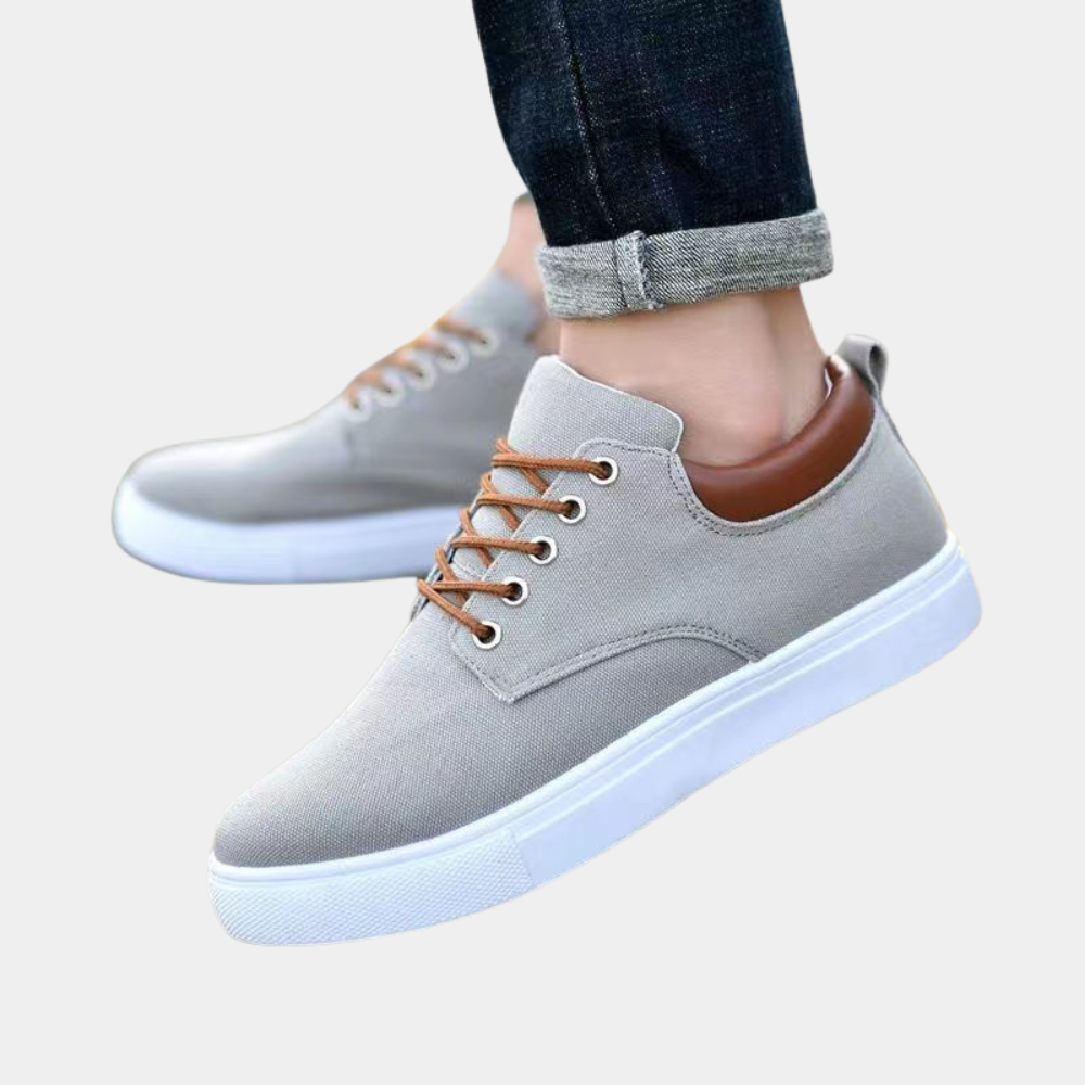 Birger | Lichtgewicht ademende canvas herfstschoenen voor heren met casual vetersluiting
