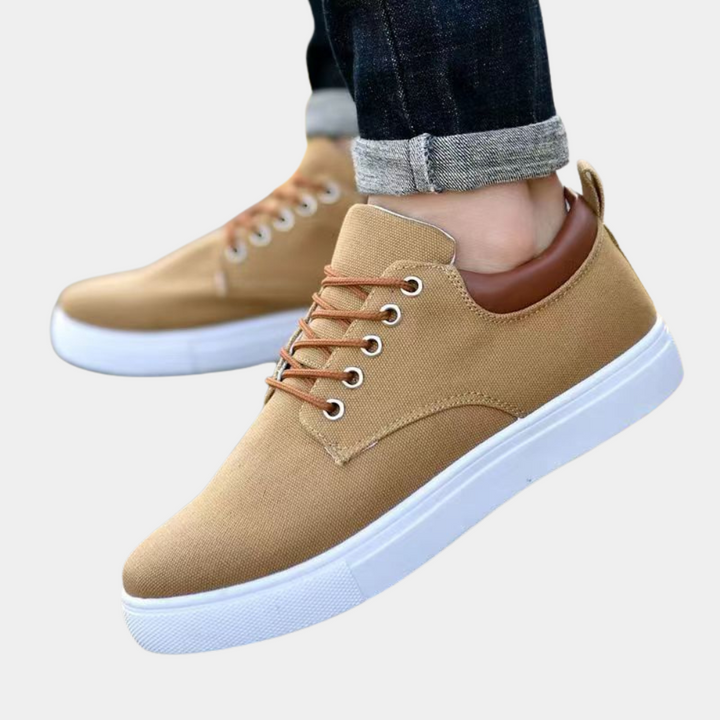 Birger | Lichtgewicht ademende canvas herfstschoenen voor heren met casual vetersluiting