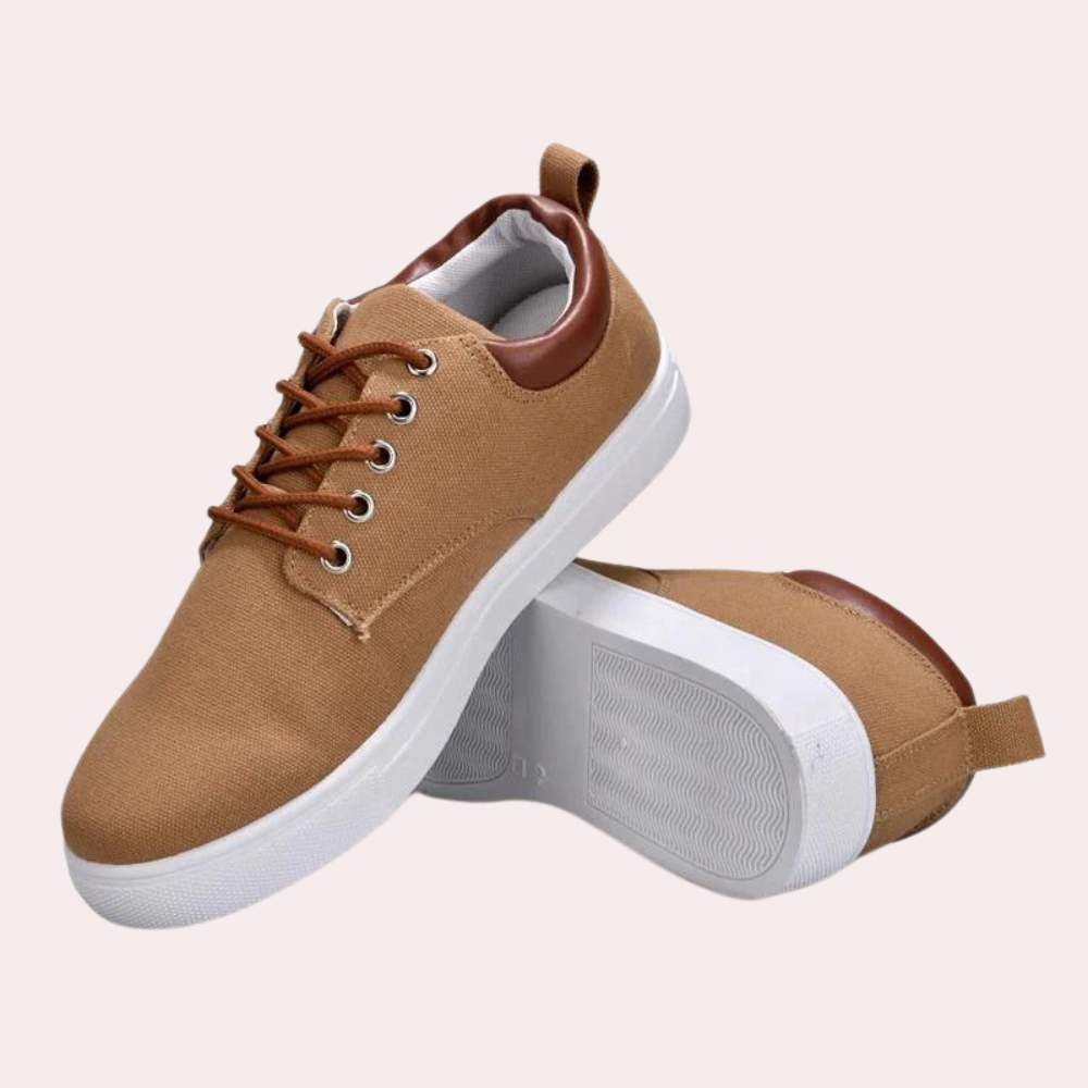 Birger | Lichtgewicht ademende canvas herfstschoenen voor heren met casual vetersluiting