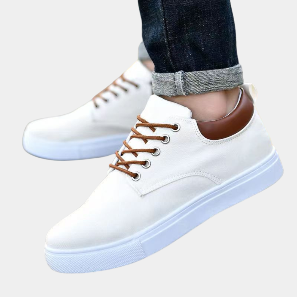 Birger | Lichtgewicht ademende canvas herfstschoenen voor heren met casual vetersluiting