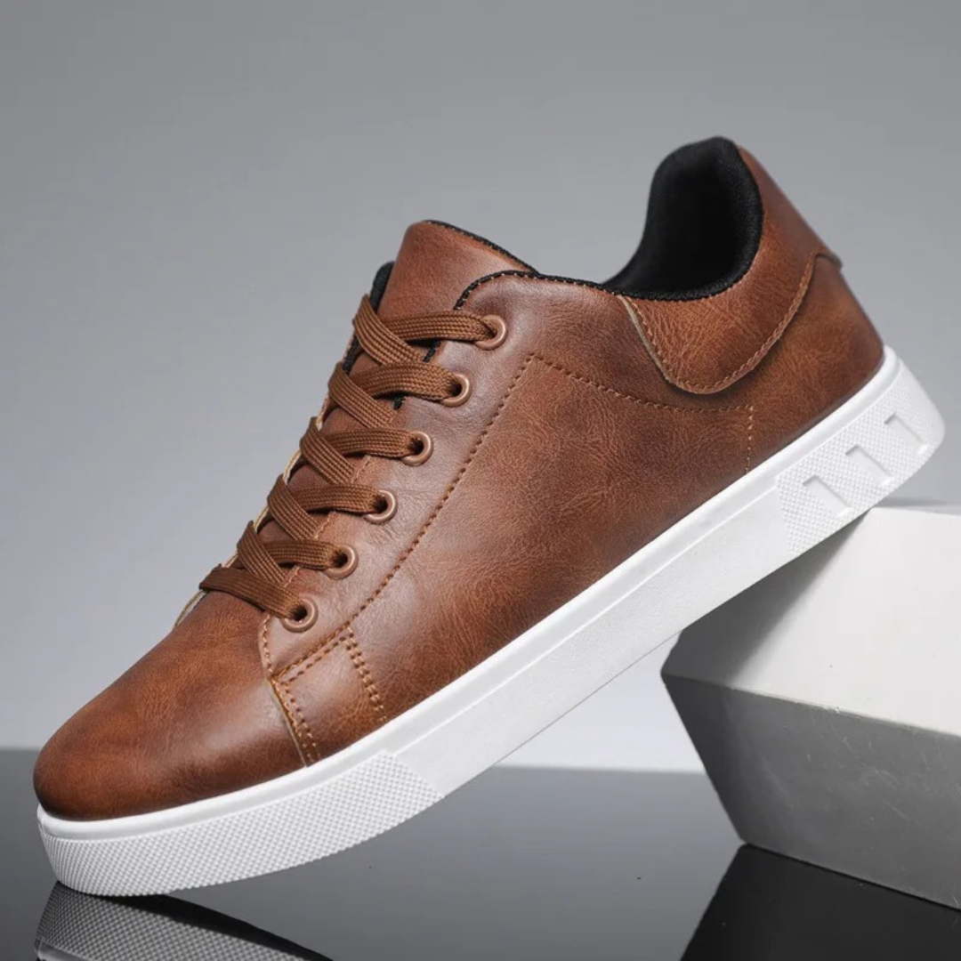 Arno | Duurzame PU leren herfstschoenen voor heren met casual vetersluiting en gewatteerde binnenzool