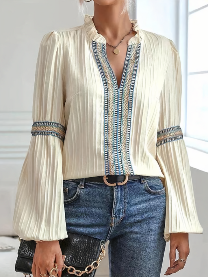 Mila - Dames Blouse - Kanten Details voor een Elegante Stijl
