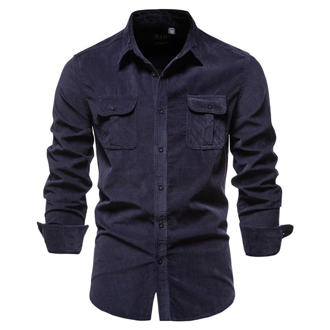 Thomas | Zacht ademend corduroy herfst overhemd voor heren met tijdloos casual design